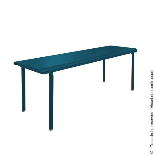 Table aluminium 180 x 100 - Bleu Pétrole