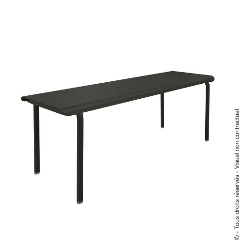 Table aluminium 180 x 100 - Charbon